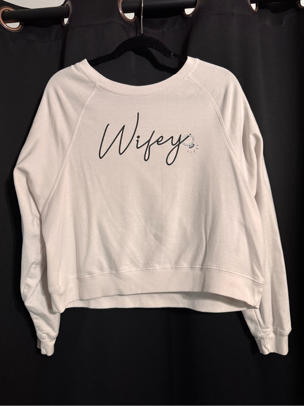 Wifey Script Pullover Sweatshirt - White